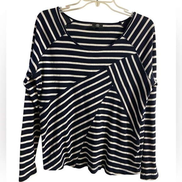 Bogner crewneck top striped nautical abstract long sleeve casual Medium - Picture 1 of 6